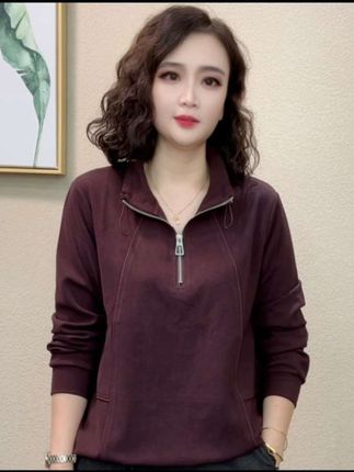 #2025秋季新款女士秋季方领宽松卫衣立领百搭时尚休闲拉链#高级感穿搭 #休闲减龄穿搭 #显瘦穿搭 #时尚潮流穿搭