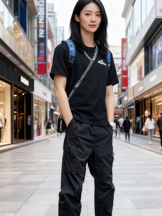 #休闲裤穿搭#运动休闲#潮流韩版痞帅束脚裤青年男士休闲裤