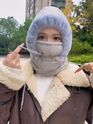 加绒加厚防寒一体帽户外防风骑行包头帽冬季保暖雷锋帽子面罩围脖#骑行装备 #防护面罩 #电动车挡风 #防寒防冻 #好物推荐🔥