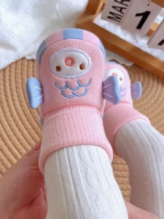 宝宝可爱卡通袜套鞋子加绒厚学步鞋保暖防滑防掉棉鞋软底0-6月1岁#宝宝鞋袜#宝宝鞋