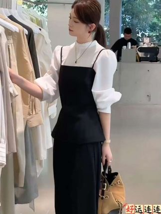 大码胖mm穿搭干练气质套装高级感重要场合漂亮黑色吊带阔腿裤套装#高级感穿搭 #干练气质穿搭 #大码女装 #秋季穿搭 #秋季主打简单干净氛围感
