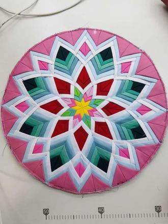 莲花垫子划线教程。#手工作品制作