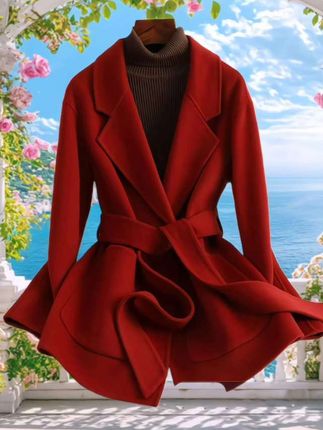 航帆双面呢羊毛大衣女款小个子2025秋冬新款短款高端小香风毛呢外套#高端大气 #大衣外套 #风衣穿搭 #早秋新款#减龄显瘦穿搭
