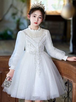 女童礼服秋冬主持人轻奢小众高端儿童演出服洋气花童钢琴婚礼裙子#女童公主裙 #儿童公主裙 #适合生日穿的公主裙推荐 #儿童礼服 #公主礼服裙推荐 @DOU+小助手