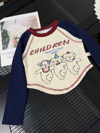 女童秋款打底衫儿童洋气时髦长袖T恤拼色插肩袖上衣2025 #女童长袖t恤 #女童打底衫#女童穿搭#女童洋气服装推荐 #每日童装穿搭分享