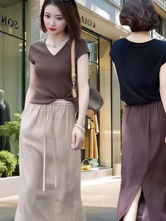 #中长裙 #夏季新款 #气质穿搭 #洋气减龄 #面料柔软舒适 @DOU+上热门