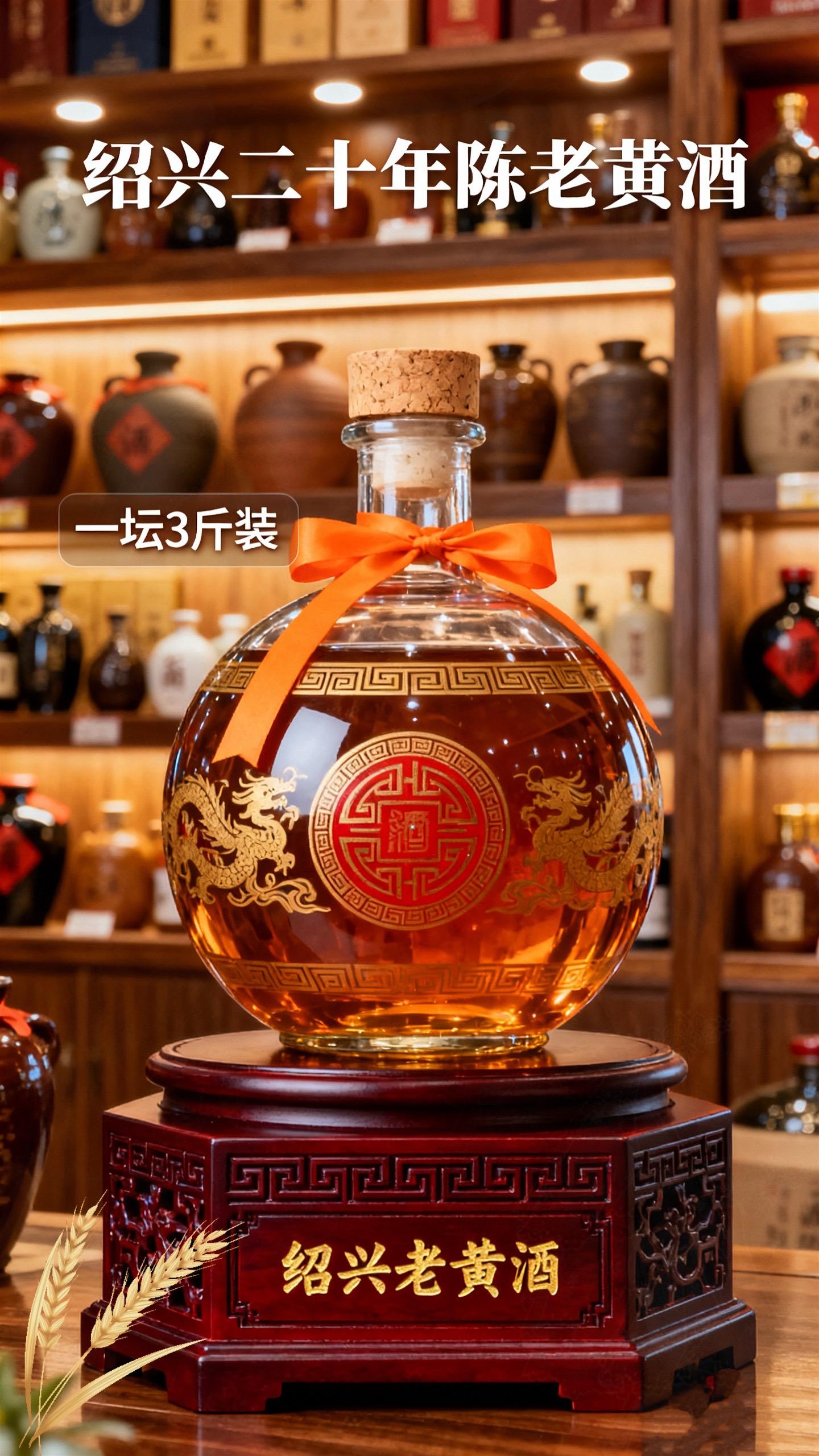 绍兴二十年陈酿老黄酒。宝子们!看过来! 给你们分享一款超级厉害的绍兴黄酒--本色花雕酒!这可是二十年陈酿的原酒,整整1.5L,份量超足!纯粮酿造,品质没话说。半甜型的口感,恰到好处的香甜,让人回味无穷。二十年的时光沉淀,每一口都是岁月的精华。无论是寒冬里暖身,还是夏日里冰饮,它都能给你惊喜。品尝这绍兴产的本色花雕酒,就像是在聆听一段古老的故事。 别犹豫啦,快来一起感受这独特的美味吧!好喝不上头! #绍兴黄酒#二十年陈酿#好酒推荐#送礼佳品#纯粮酿造