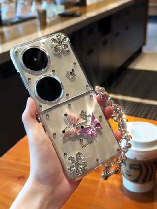 华为Pocket2水钻手机壳上市,透明底壳展示真机颜值,蝴蝶点缀超高颜值 #p50pocket #pockets #pocket2