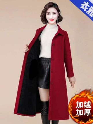 冬装新款加绒加厚百搭减龄气质风衣外套