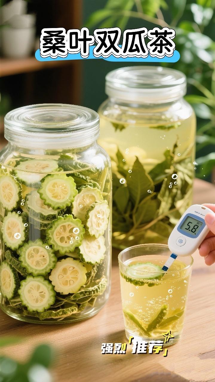 《桑叶双瓜茶:自然的健康馈赠》喝过的都夸好!它乃大自然的养生妙品。它以桑叶、冬瓜干、苦瓜干精心配比而成。热水入壶,茶香四溢,轻嗅,芬芳交织。浅尝,桑叶淡雅、冬瓜清甜、苦瓜清苦交融,滋味独特。 这不仅是茶,更是健康享受。于品味问,领略养生之趣,感受自然馈赠,让身心在茶香中舒缓!#喝养生茶 #桑叶双瓜茶 #桑叶茶好处多多 #强烈推荐 #养生