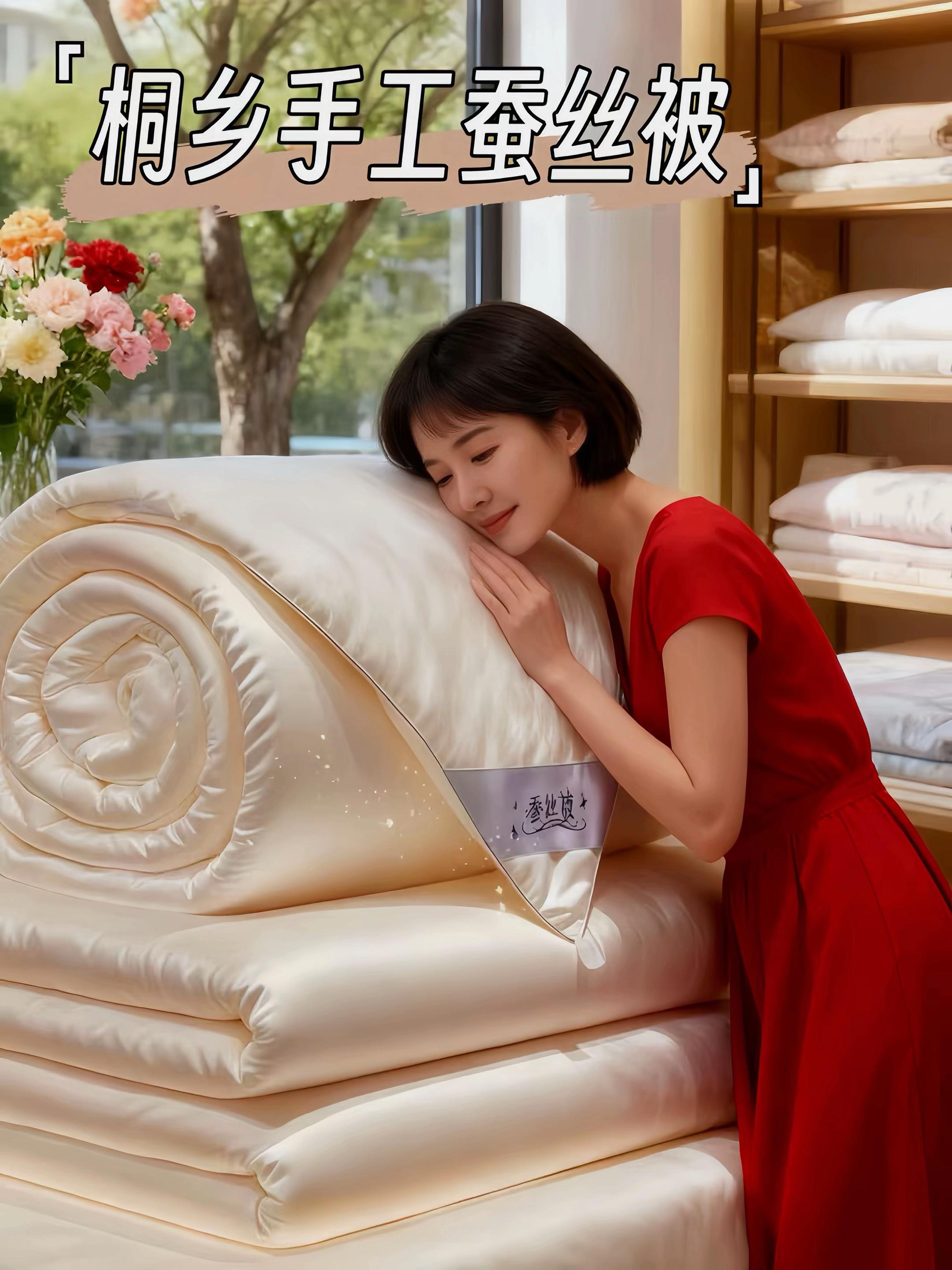 姐妹们,挖到宝了,这款桐乡手工蚕丝被它采用双宫茧原料,天然蚕丝裹着新鲜的氨基酸,从选材到制作成品要经过8道老手艺,贴身又透气,夏天盖着不会闷,冬天又特别暖和,每晚都伴您在静谧中进入甜美梦乡#蚕丝被#桐乡手工蚕丝被 #睡眠幸福感 #家纺床上用品
