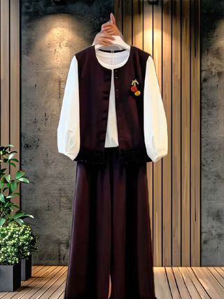 #秋季新款#大码女装#时尚洋气高级感宽松遮肚显瘦三件套洋气减龄