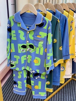 儿童睡衣纯棉家居服套装,柔软舒适,亲肤透气#儿童睡衣#纯棉家居服#长袖睡衣