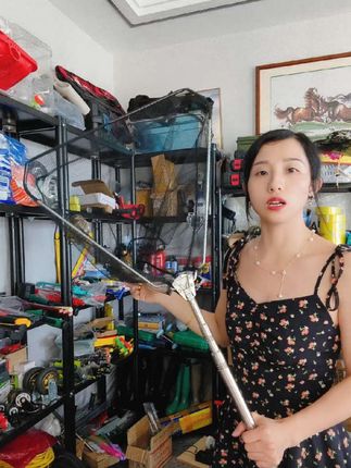 不锈钢伸缩加长可折叠便携抄网#抄网 #不锈钢伸缩抄网 #钓鱼必备 #捞鱼网