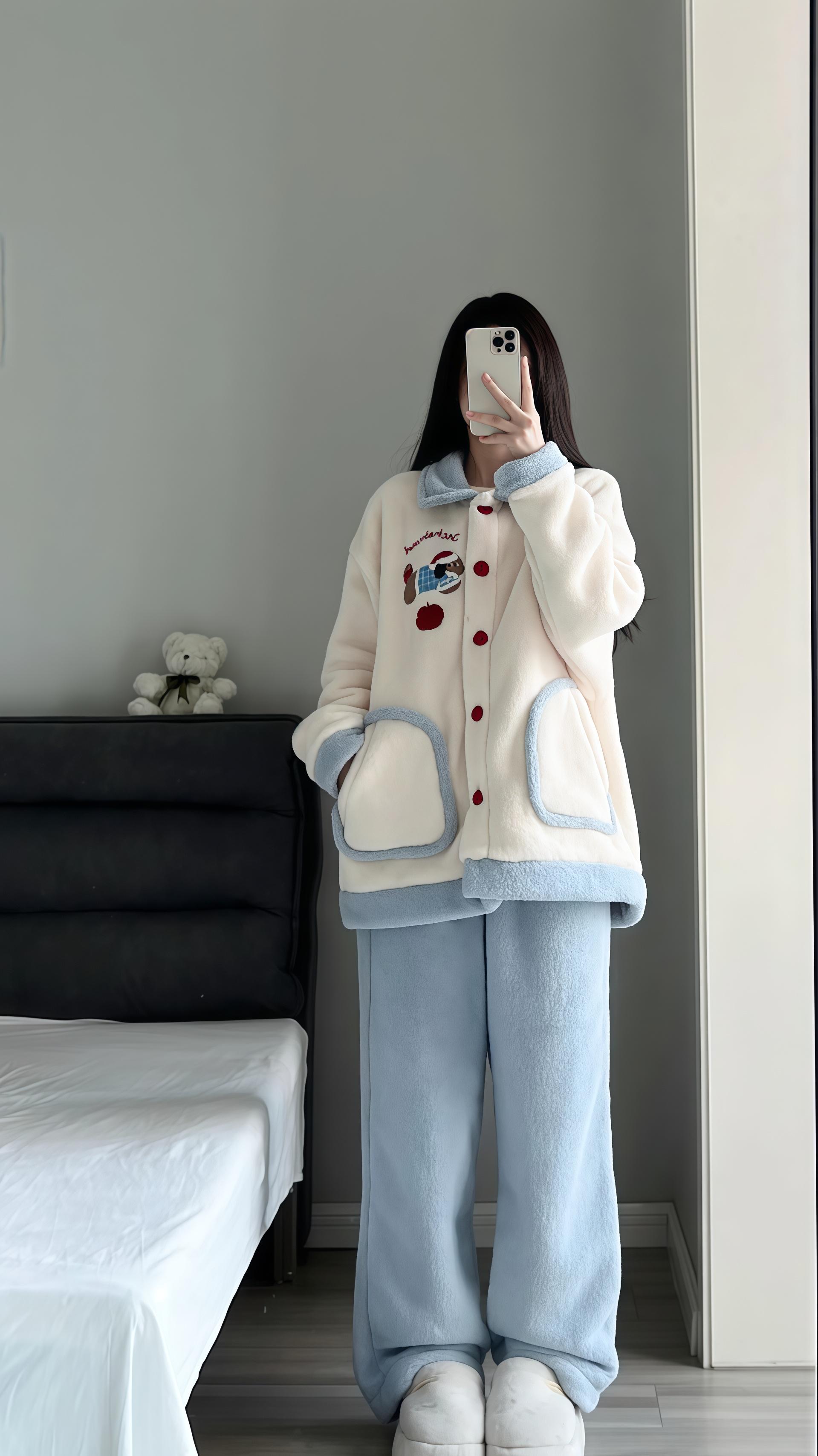 #今天穿什么 #慵懒风穿搭 #居家睡衣推荐 #可爱毛绒绒睡衣 #甜美穿搭