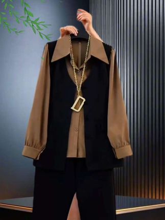 胖妹妹大码女装西装马甲+衬衫+裤子三件套春秋新款时尚气质套装女#高级感穿搭 #遮肉显瘦穿搭 #谁穿谁好看 #时尚气质穿搭 #减龄显瘦穿搭