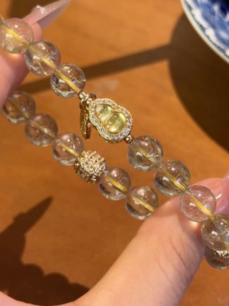 超级透亮的金发晶,会赚又会守#手链种草 #金发晶 #招财 #守财 #水晶