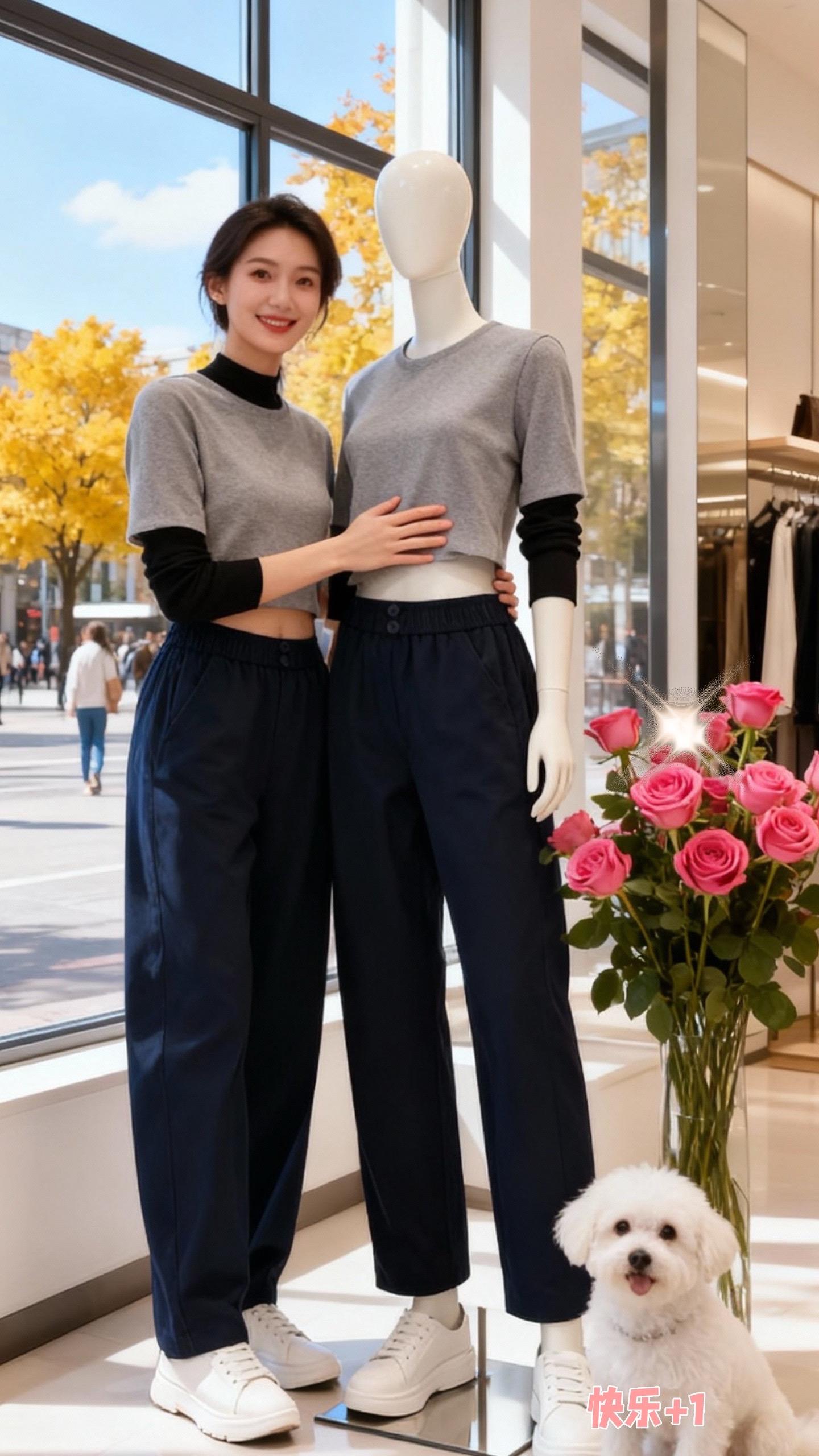 时尚减龄百搭直筒休闲裤。#早秋黑白灰穿搭测评 #晒晒我的秋日穿搭 #秋冬穿搭 #梨形身材 #时尚百搭@抖加🔥上热门🔥dou+🔥热点宝