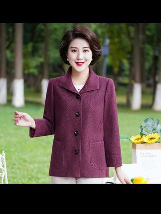 华太太中老年女装春秋胖妈妈加肥加大码妈妈外套奶奶上衣服装1217#时尚妈妈装 #中老年穿搭