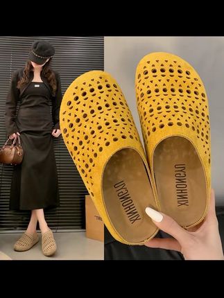 女鞋内增高厚底时尚镂空勃肯包头拖韩版洞洞透气ins出游夏季休闲#防滑耐磨 #透气舒适 #好穿不累脚