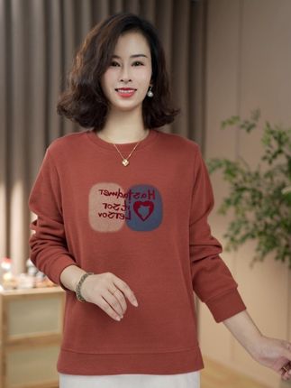 不起球女长袖时尚常规款圆领宽松秋冬洋气秋季中老年开叉卫衣#显白穿搭 #卫衣穿搭 #穿衣显瘦 #上衣穿搭 #秋冬穿搭
