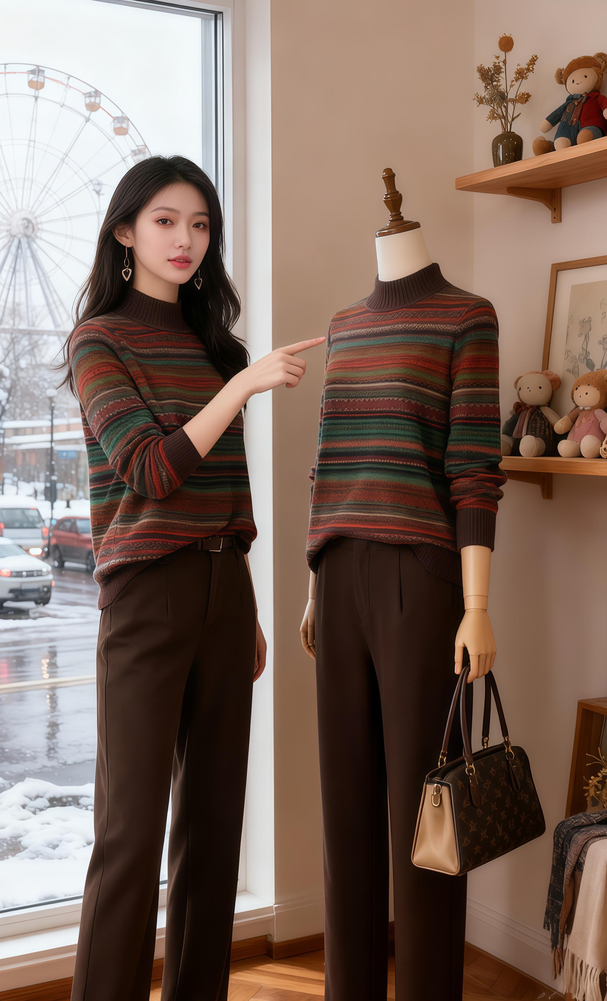 落雪的午后,许妍抱着小白猫站在窗边,摩天轮在雪幕里缓缓转动,像个静默的梦。她摩挲着猫咪的软毛,想起皓明今早离开时,往她包里塞的那包猫条。   上周皓明带她来这个充满布偶的小屋,说要给她一个“秘密基地”。此刻木质地板的暖意从脚底升起,搁板上的小摆件晃着柔和的光。   手机震了下,是皓明的消息:“在画你和猫的素描,等我回来。”许妍笑了,低头亲了亲猫耳,窗外的湿路上,似乎有辆熟悉的车正缓缓驶来,载着她的心上人,也载着一整个冬日的温柔。#许妍激发了大家的打扮欲 #我的双11必买清单#优雅气质#许妍的衣橱每套都过分美丽 #内搭外穿都好看