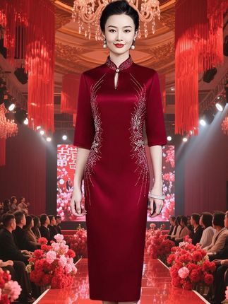 #有运费险放心下单 #婚宴旗袍 #妈妈旗袍 #我儿子结婚了 #婚礼妈妈礼服