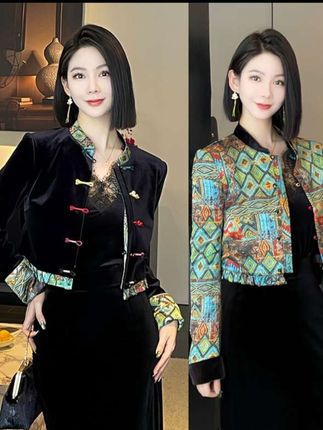 秋季新款中国风外穿,新款外套正反两穿女套装#中式国风套装#正反两穿套装#时尚气质穿搭 #时尚穿搭