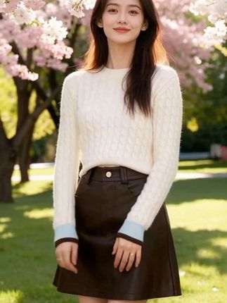 皮裙半身裙女春秋高腰质感裙子辣妹性感a字包臀短裙#半身裙