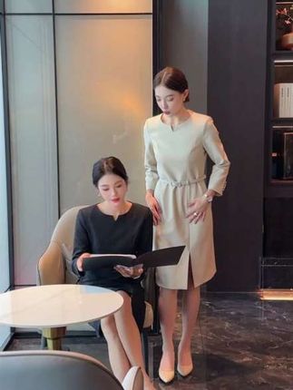 职业连衣裙珠宝店口腔诊所养生馆工作服#职业装连衣裙 #职业连衣裙 #工装连衣裙#美容院工作服 #职业女装
