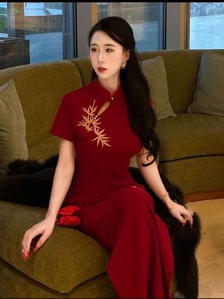 新中式结婚订婚旗袍礼服#婚庆礼服#结婚礼服#订婚礼服#敬酒服#新中式旗袍