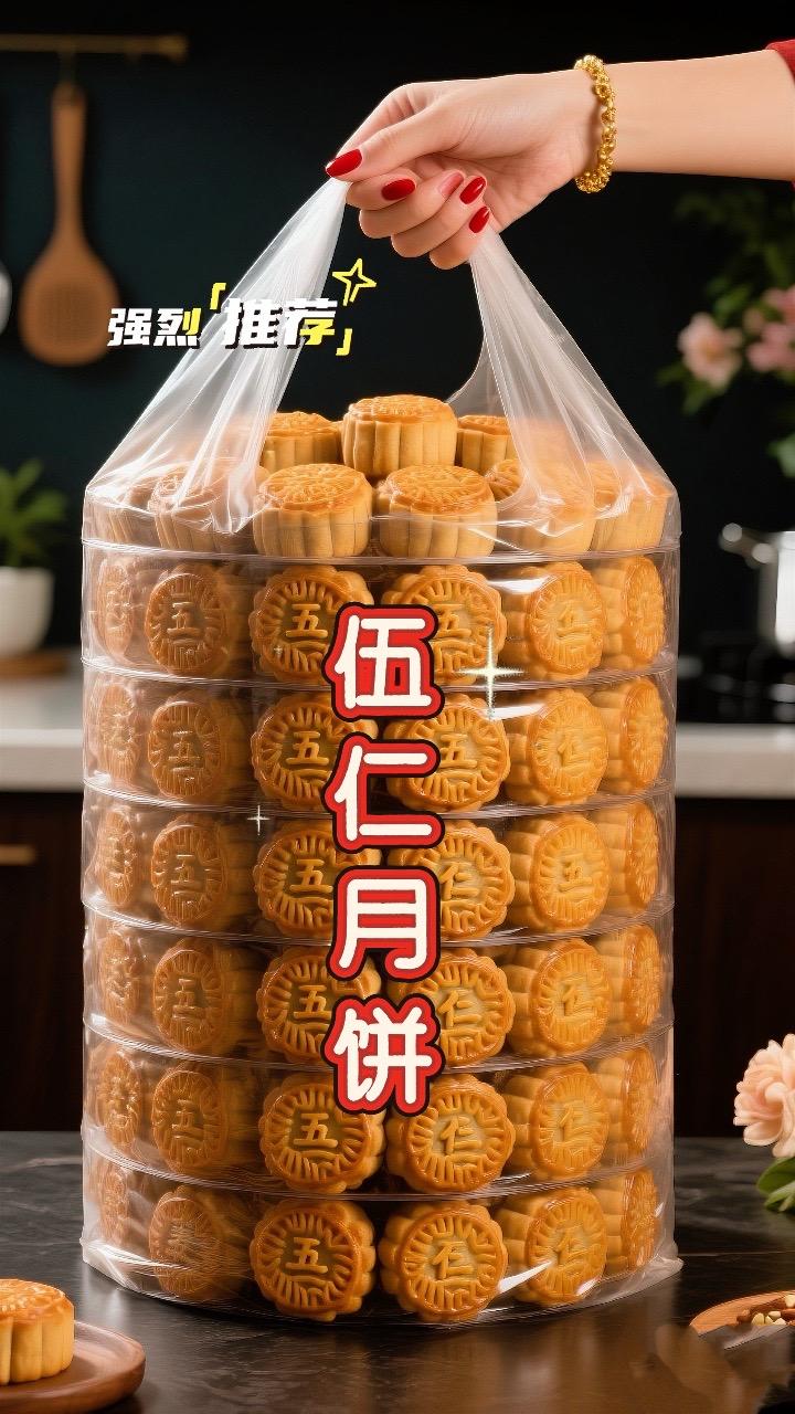 快来看看这款老式五仁月饼!轻轻一掰,丰富的馅料立刻展现出来。 月饼里的五仁给得满满当当,瓜子仁嚼着脆香十足,杏仁香气浓郁,核桃仁入口温润细腻,每一口都能清晰感受到不同果仁带来的独特口感,层次丰富得让人惊喜。老冰糖的清甜和青红丝的鲜爽相互交融,酥软的外皮轻轻一碰,就像雪花般簌簌掉落。这小小的圆月饼,仿佛凝聚了整个秋天的丰硕滋味。一家人围坐在一起品尝,一口下去,满是记忆中熟悉的团圆氛围。#老式五仁月饼#中秋记忆里的味道#快来一起尝个鲜#皮薄馅大月饼#小时候的味道