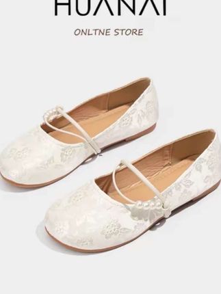 HUANAI/华耐夏季平跟国风刺绣百搭玛丽珍懒人一脚蹬女单鞋圆头鞋#百搭女鞋 #夏季穿搭 #好鞋推荐  #女鞋推荐 #透气舒适