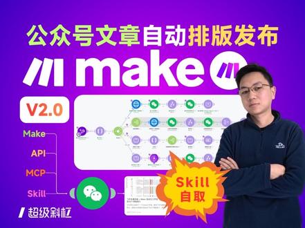 GZH文章自动排版与发布草稿! 工作流模板直接一键导入!#make自动化工作流 #超级斜杠OPC社区 #工作流模板分享