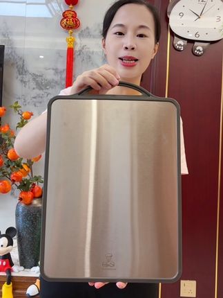 【厨总管】菜板家用不锈钢切肉板双面大号加厚切水果防滑擀面和面#菜板 #不锈钢菜板 #砧板 #厨房好物 #超便宜超划算