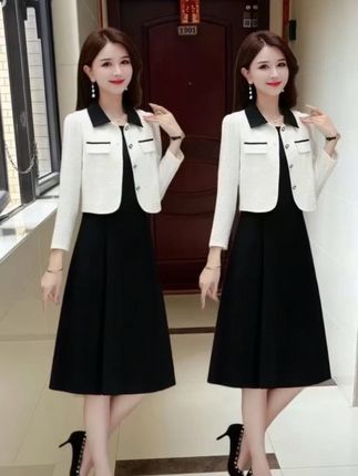 小香风时尚休闲套装连衣裙,#时尚气质穿搭 #春秋穿搭 #时尚穿搭