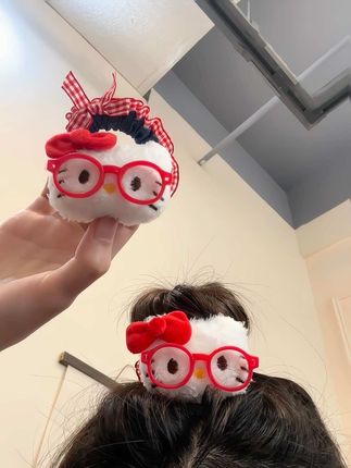 浓浓古早味~牛仔Kitty👓发圈来咯~ #hellokitty #头饰发饰 #发圈 #发圈头绳