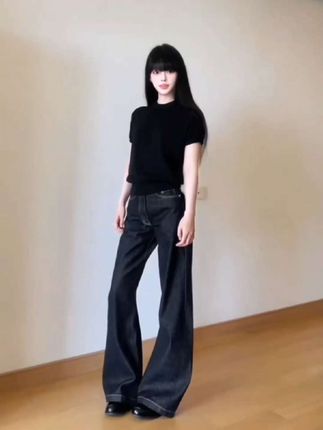 Design Create冈山窄幅赤耳原牛14.5盎司A字baggy版型宽松牛仔裤