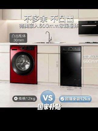 【国家补贴】小天鹅12公斤滚筒洗衣机水魔方银离子除菌TG120V618T