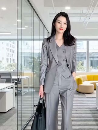 秋冬通勤战袍!浅灰西装马甲+直筒裤套装,利落剪裁显高又显瘦,OL开会、见客户穿超提气场,精致感直接拉满~#女性职场穿搭 #通勤搭配 #早秋贵气感穿搭 #中性风入秋穿搭灵感 #气质套装穿搭