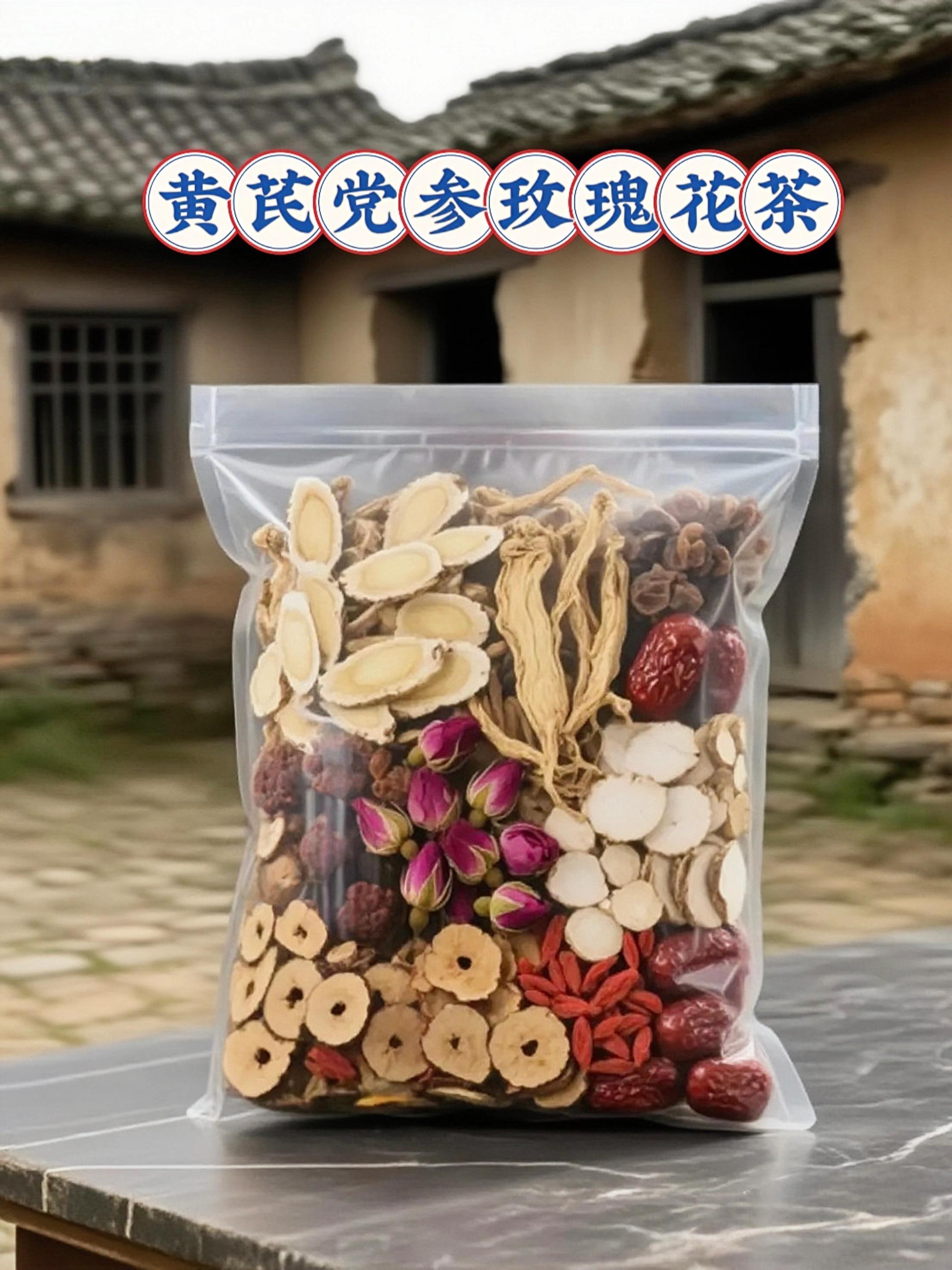 姐妹们挖到宝啦!这个黄芪党参当归枸杞红枣玫瑰花茶包太好喝了!不爱喝水的仙女们!上班上学随手一泡!足足冲泡一天,建议女孩子把奶茶换成它!配料表:黄芪,当归,觉参,枸杞,红枣,玫瑰!建议女孩子们要多喝!每个都是独立包装,出门或上班携带都很方便,免煮!开水沖泡就可以喝,香甜滋润,还可以用来炖蛋真的好好喝呀!女人啊,一定要好好爱自己!#茶饮 #黄芪茶#仙女都在喝什么#女人的茶#黄芪当归枸杞茶