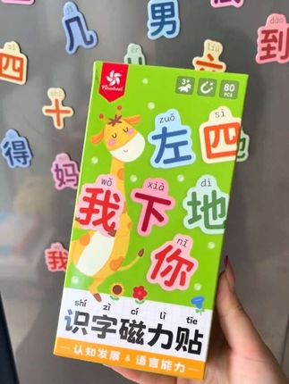 汉字磁力冰箱贴80大片核心高频汉语拼字识字训练幼儿#一起学习一起成长 #边玩边学 #识字冰箱贴 #启蒙早教 #儿童益智玩具