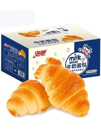 奶香松软泡吧牛奶面包营养早餐食品零食牛角包早餐面包