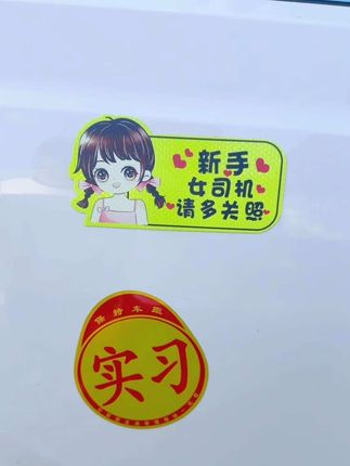 新手上路一定要贴#实习车贴 磁吸牢固不脱落•不伤车漆,安全出行,#新手上路 #汽车反光贴