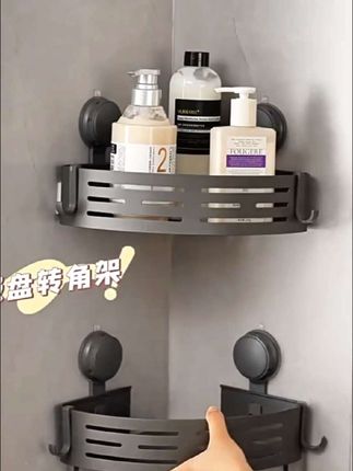 加高吸盘卫生间三角置物架壁挂式浴室收纳架挂墙架洗漱洗护浴室架 #转角置物架免打孔 #吸盘三角置物架#卫生间好物 #浴室收纳架#结实耐用