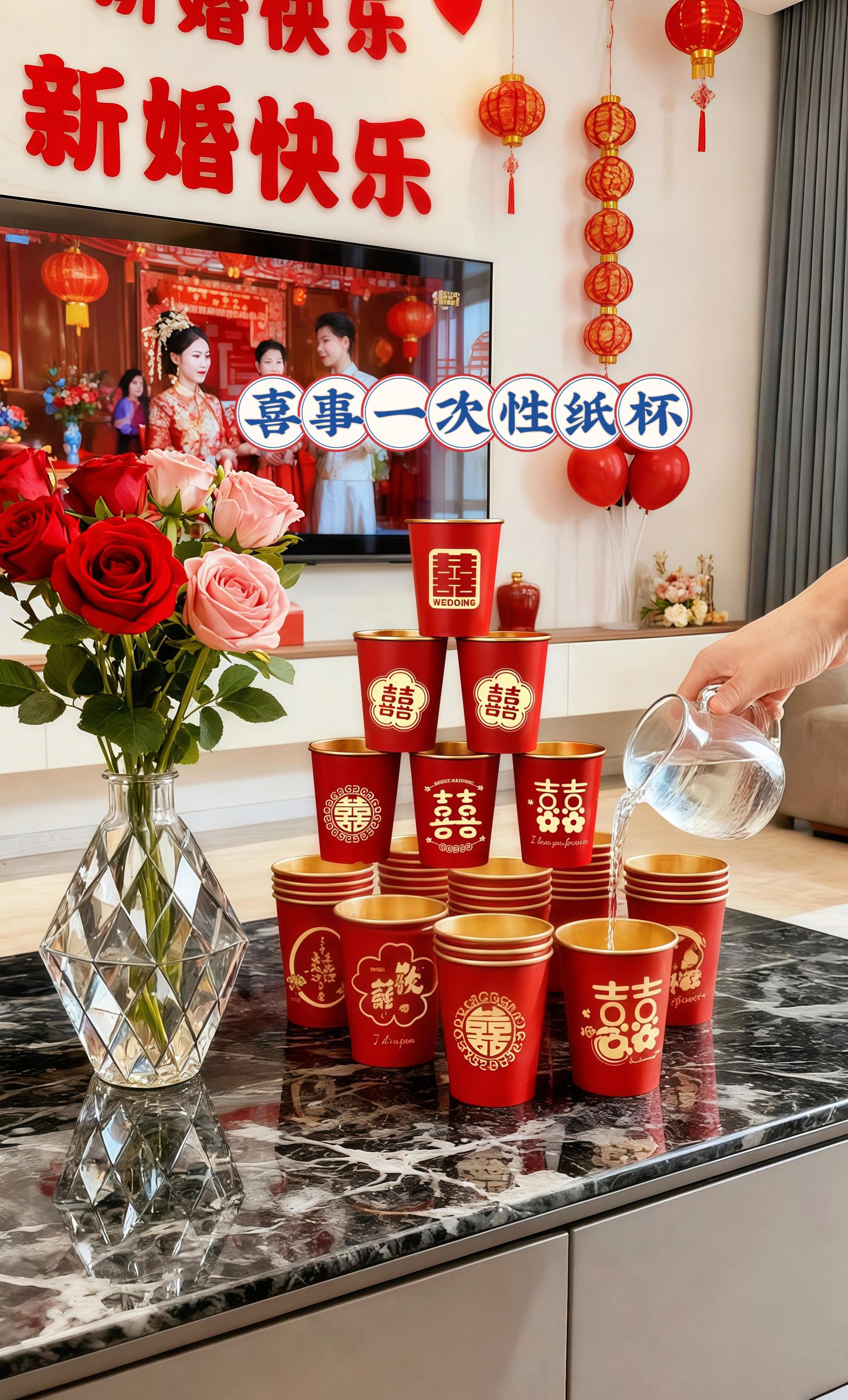 #备婚好物分享 #喜庆用品 #结婚一次性纸杯 #杯子 #超便宜超划算 @DOU+小助手 @DOU+上热门