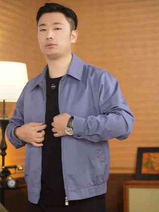调节袖口秋季男士复古老钱风行政夹克100%纯棉百搭商务休闲男士外套#谁穿谁好看 #又美又飒 #美出高级感 #回头率爆棚 #爆款热卖中