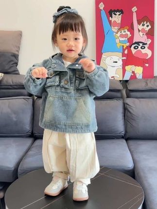 男宝女宝都能穿的牛仔套装#宝贝成长记 #童装 #儿童穿搭