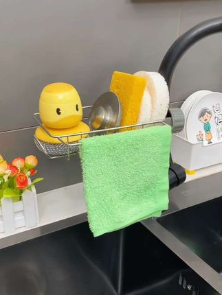 水龙头置物架不锈钢厨房水池收纳洗碗沥水架洗碗池水槽抹布篮家用#置物架 #水龙头置物架 #抹布置物架 #厨房好物