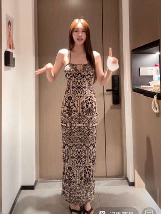 夏威夷日落 可拆胸垫莱姆花复古连衣裙女夏季显瘦性感辣妹风短裙#性感连衣裙 #性感吊带裙 #吊带连衣裙 #吊带包臀裙 #抖音小助手dou上热门
